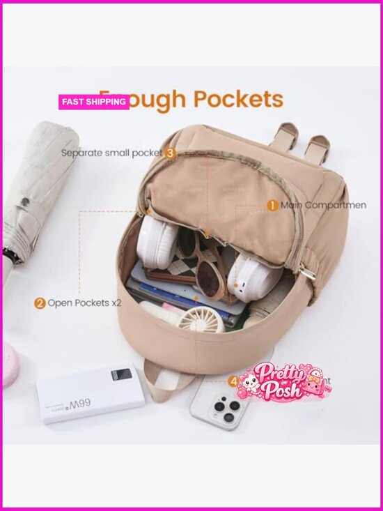 Ultra-Lightweight Puffer Mini Backpack, Quilted Nylon Daypack with Anti-Theft main image 4